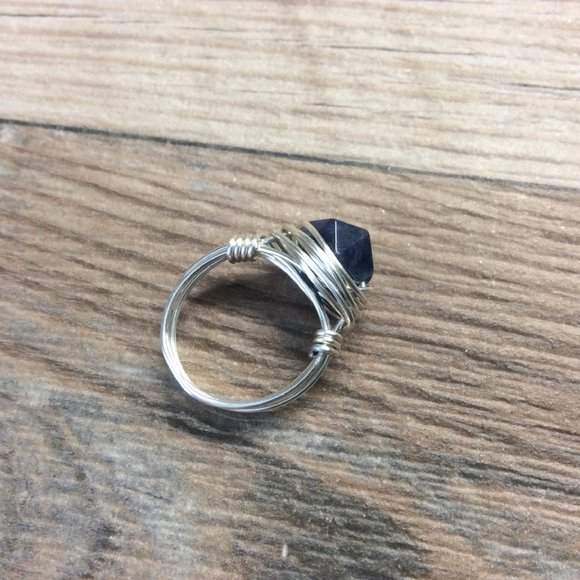 Sodalite ring, Sterling Silver, Blue gemstone ring - Picture 3 of 6